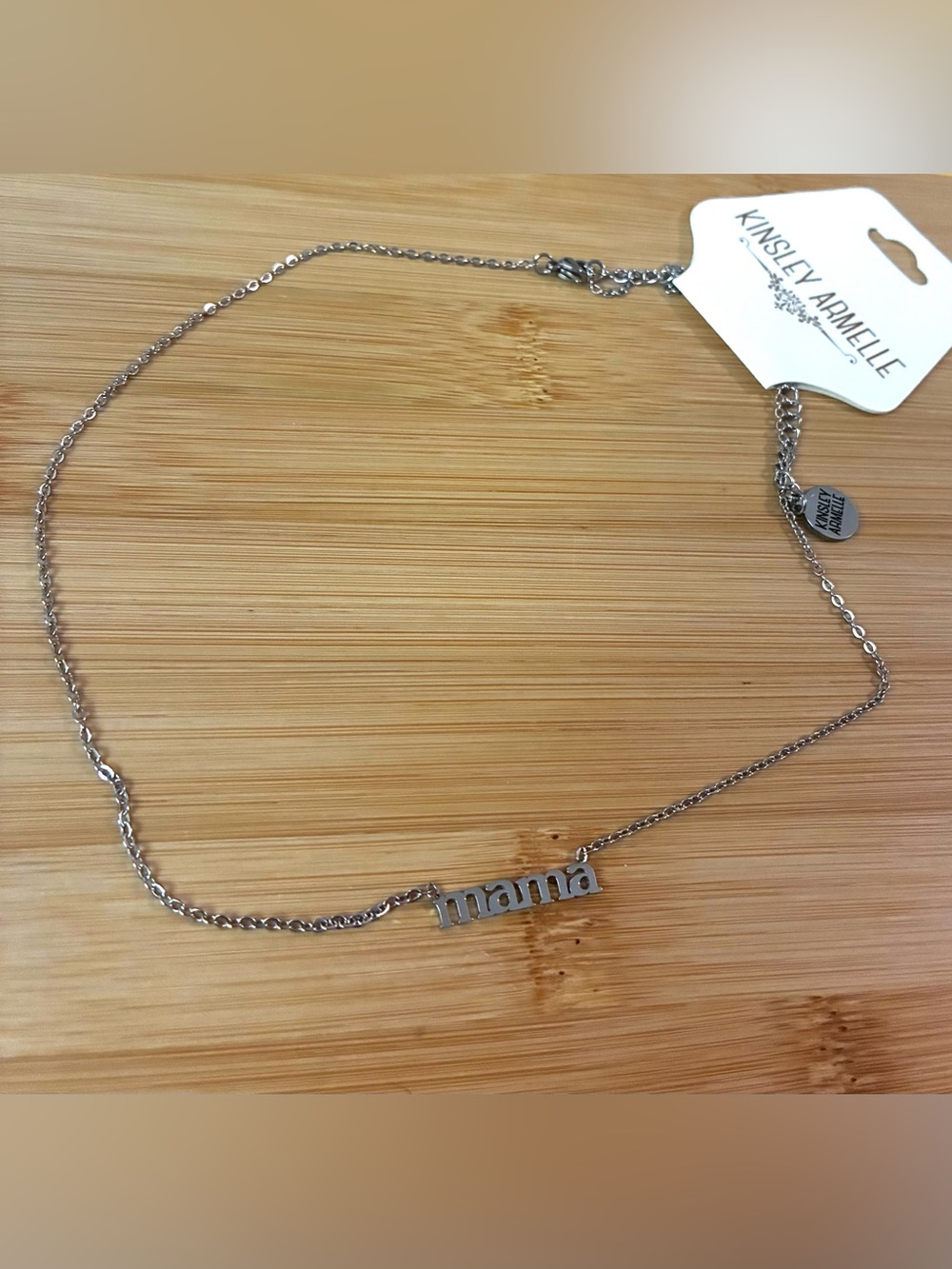 Kinsley Armelle Silver 'mama' Necklace NWT